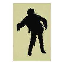 Zombie Black Silhouette Customized Stationery