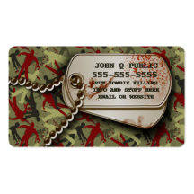 Zombie Camo Dog Tags Business Card