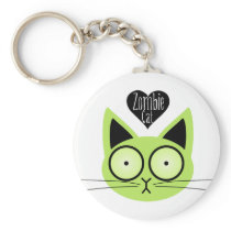 Zombie Cat Keychain