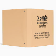 Zombie Culinary Arts Institute Best Binder