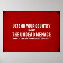 ZOMBIE DEFENSE LEAGUE POSTER