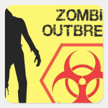 Zombie Design Square Stickers