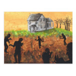 Zombie Farm silhouette dark art horror postcard