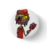 Zombie Fast-Food Worker Pinback Buttons