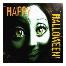 Zombie Girl Teen Halloween Party Personalized Invitations
