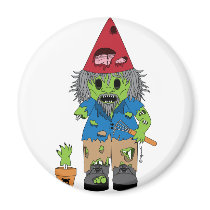 Zombie Gnome Fridge Magnets