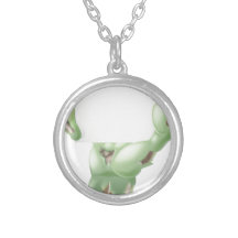 Zombie hand holding sign personalised necklace