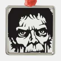 Zombie Head Logo Christmas Tree Ornaments
