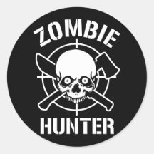 Zombie Hunter Round Stickers