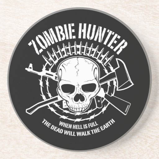 zombie hunter undead living dead drink coasters