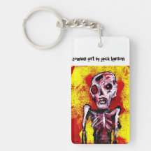 Zombie Keychains with Zombie Art by Jack Larson