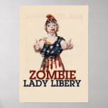 Zombie Lady Liberty Poster
