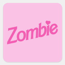 zombie love - i love zombies square sticker