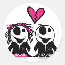 ZOMBIE LOVE ROUND STICKER
