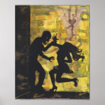 Zombie Love silhouette living dead romance Poster