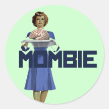 Zombie Mom Round Sticker