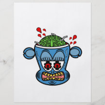 Zombie monkey in blue full color flyer