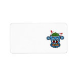 Zombie monkey in blue address label