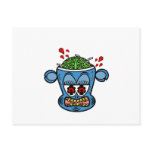 Zombie monkey in blue postcards