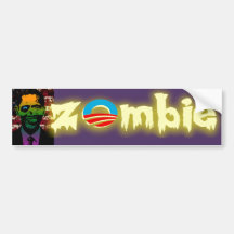 Zombie Obama Bloody Flag Bumper Sticker