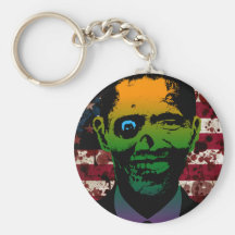 Zombie Obama Bloody Flag Key Chains