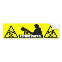 Zombie Patrol - On the Gun Bumper Sticker