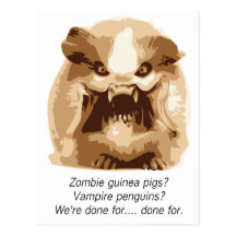 zombie-pig postcard