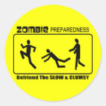 Zombie Preparedness Befriend Slow ALL COLOR Design Round Sticker