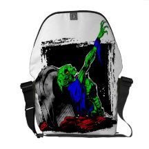 Zombie rising from the Grave Messenger Bag
