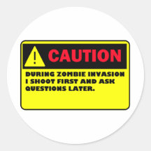 ZOMBIE ROUND STICKERS