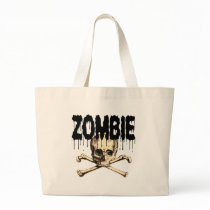 Zombie Skull Black Canvas Bags