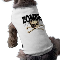 Zombie Skull Black Pet Tshirt