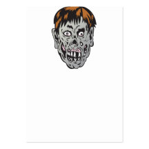 Zombie Skull Face Monster Business Card Template