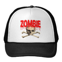 Zombie Skull Red Trucker Hats