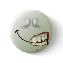 Zombie Smiley Face Pinback Buttons
