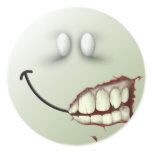 Zombie Smiley Face Sticker