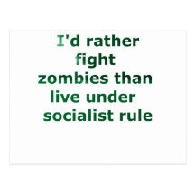 zombie socialism post card
