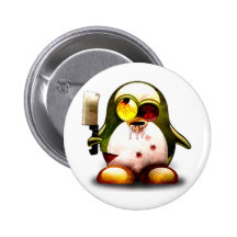 Zombie Tux (Linux Tux) Pinback Button