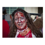 Zombie Walk Knife in Head Postcard