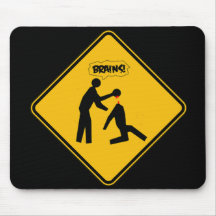 Zombie Warning Sign Mouse Pads