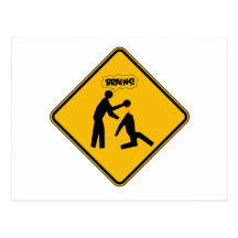 Zombie Warning Sign Postcards