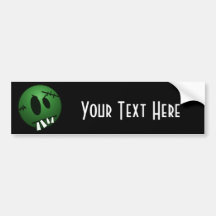 ZOMBIECON FACE - GREEN BUMPER STICKERS