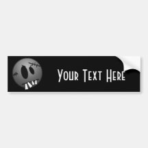 ZOMBIECON FACE - GREY B&W BUMPER STICKERS