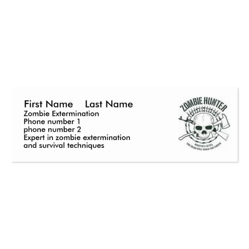 zombiehunter, First Name    Last Name, Zombie E... Business Cards