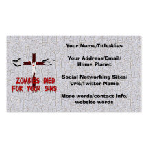Zombies Died For Your Sins Business Card Templates