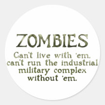 Zombies Industrial Military Complex Sticker