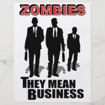 Zombies mean business full color flyer