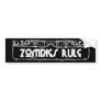 "Zombies Rule" Bumper Sticker