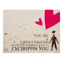 Zombies valentines postcard