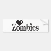 Zombis d'amour (coeur) autocollants pour voiture